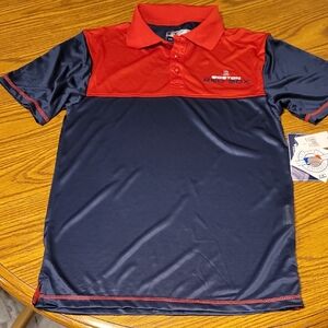 MLB Navy and Red Men's Red Sox Button Polo Shirt